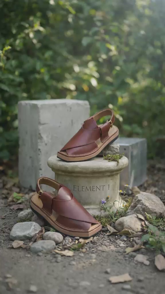 Premium Kaptaan Chappal - Brown
